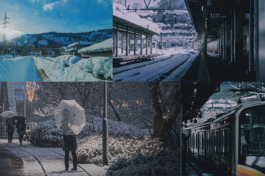 雪の横浜から越後湯沢へと – 銀の世界の写真旅